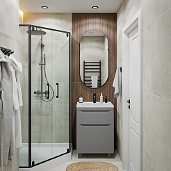 Vivon Тумба с раковиной Shelly 60 серая матовая – фотография-10